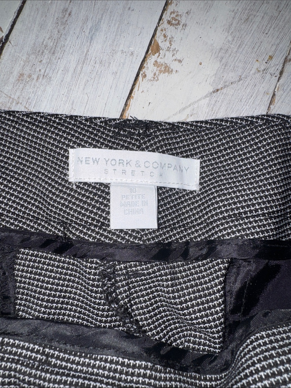 New York & Company Black and White Micro-Pattern Dress Pants - Picture 2 of 7